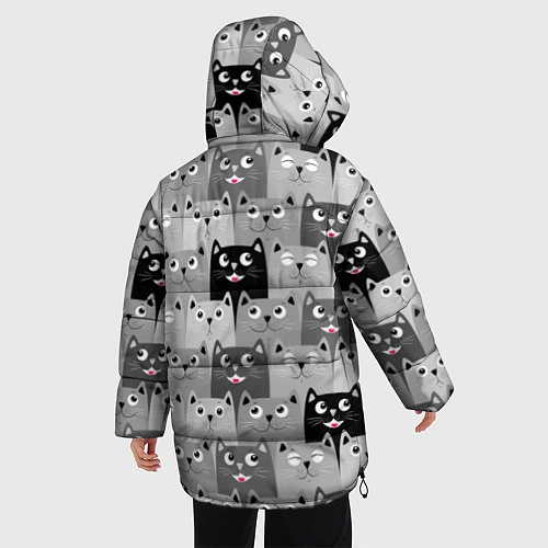 Женская зимняя куртка Котейки / 3D-Черный – фото 4