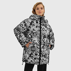 Куртка зимняя женская Стикербомбинг, цвет: 3D-красный — фото 2