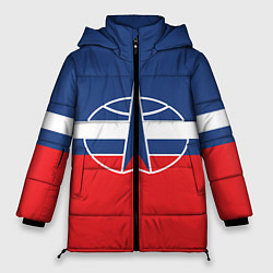 Куртка зимняя женская Флаг космический войск РФ, цвет: 3D-черный