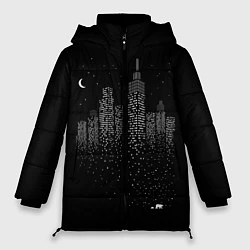 Куртка зимняя женская Ночной город, цвет: 3D-светло-серый