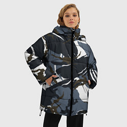 Куртка зимняя женская Камуфляж пятнистый: темно-синий/белый, цвет: 3D-черный — фото 2