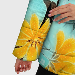 Куртка зимняя женская Цветочный узор, цвет: 3D-черный — фото 2