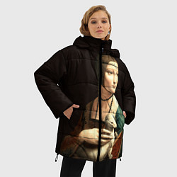 Куртка зимняя женская Дама с горностаем, цвет: 3D-красный — фото 2