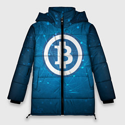 Куртка зимняя женская Bitcoin Blue, цвет: 3D-черный