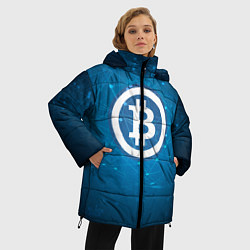 Куртка зимняя женская Bitcoin Blue, цвет: 3D-красный — фото 2