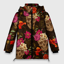 Куртка зимняя женская Черепа, цвет: 3D-черный