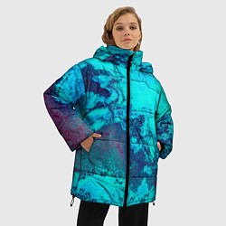 Куртка зимняя женская Лазурные текстуры, цвет: 3D-черный — фото 2