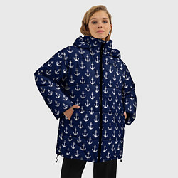 Куртка зимняя женская Морские якоря, цвет: 3D-светло-серый — фото 2