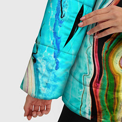Куртка зимняя женская Цветные разводы, цвет: 3D-черный — фото 2