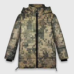 Женская зимняя куртка Камуфляж пиксельный: хаки