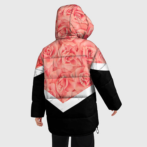Женская зимняя куртка Розовые розы / 3D-Черный – фото 4
