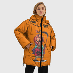 Куртка зимняя женская Тыква с косой, цвет: 3D-черный — фото 2