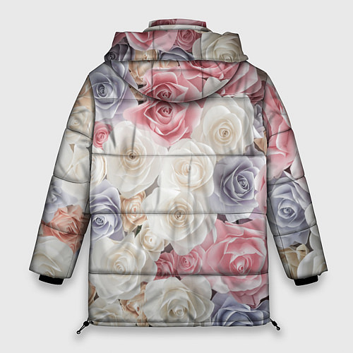 Женская зимняя куртка Букет из роз / 3D-Красный – фото 2