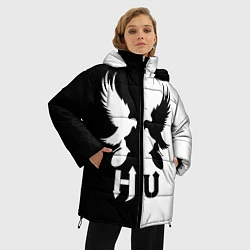 Куртка зимняя женская HU: Black & White, цвет: 3D-светло-серый — фото 2