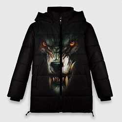 Куртка зимняя женская Оскал волка, цвет: 3D-красный