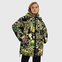 Куртка зимняя женская Стикер бомбинг, цвет: 3D-красный — фото 2