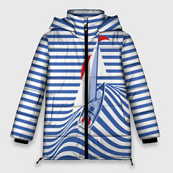 Куртка зимняя женская Полосатый рейс, цвет: 3D-черный