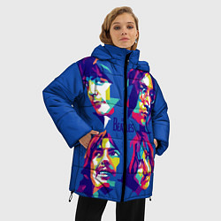Куртка зимняя женская The Beatles: Faces, цвет: 3D-черный — фото 2