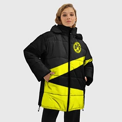 Куртка зимняя женская FC Borussia: Sport Geometry, цвет: 3D-черный — фото 2