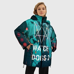 Куртка зимняя женская Watch Dogs 2: Network Hack, цвет: 3D-светло-серый — фото 2