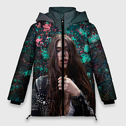 Куртка зимняя женская Dua Lipa: Floral, цвет: 3D-светло-серый