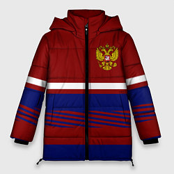 Женская зимняя куртка Герб РФ: Красный стиль