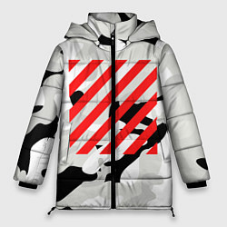 Женская зимняя куртка Off-White: Grey Red Lines