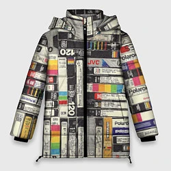 Куртка зимняя женская VHS-кассеты, цвет: 3D-красный
