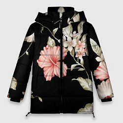 Женская зимняя куртка Цветок во мраке