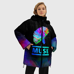 Куртка зимняя женская Muse: Neon Flower, цвет: 3D-черный — фото 2