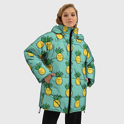Куртка зимняя женская Веселые ананасы, цвет: 3D-светло-серый — фото 2