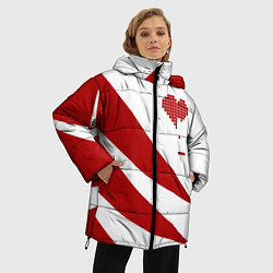 Куртка зимняя женская Игра в сердца, цвет: 3D-черный — фото 2