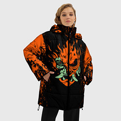 Куртка зимняя женская Cyberpunk 2077: SAMURAI, цвет: 3D-черный — фото 2