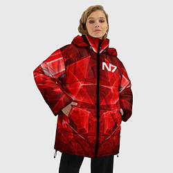 Куртка зимняя женская Mass Effect: Red Armor N7, цвет: 3D-черный — фото 2