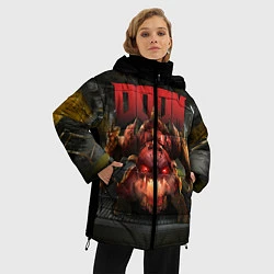 Куртка зимняя женская DOOM: Pinky Monster, цвет: 3D-черный — фото 2