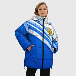 Куртка зимняя женская Россия: голубая волна, цвет: 3D-черный — фото 2