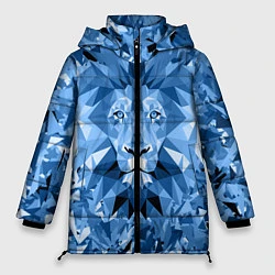 Куртка зимняя женская Сине-бело-голубой лев, цвет: 3D-светло-серый