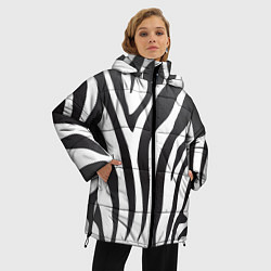 Куртка зимняя женская Африканская зебра, цвет: 3D-черный — фото 2