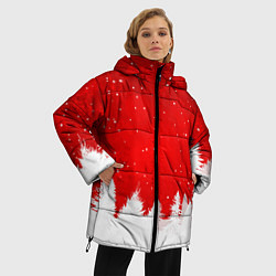 Куртка зимняя женская Christmas pattern, цвет: 3D-красный — фото 2