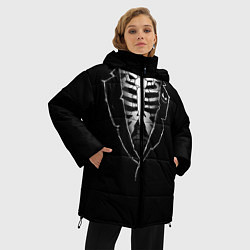 Куртка зимняя женская Хэллоуинский скелет, цвет: 3D-красный — фото 2