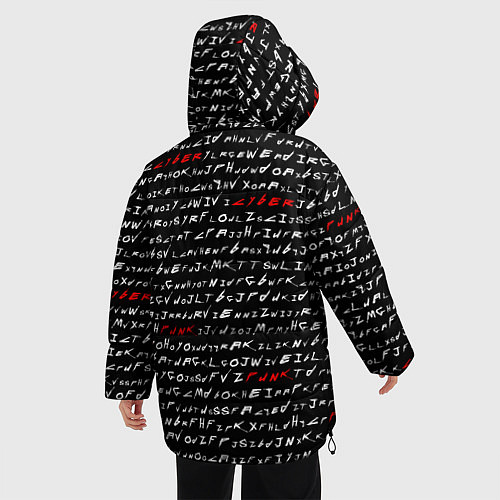 Женская зимняя куртка Cyberpunk 2077: Words / 3D-Черный – фото 4