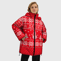 Куртка зимняя женская Новогодняя Даша, цвет: 3D-красный — фото 2