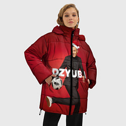 Куртка зимняя женская Новогодний Дзюба, цвет: 3D-красный — фото 2