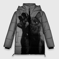 Женская зимняя куртка Черный котик