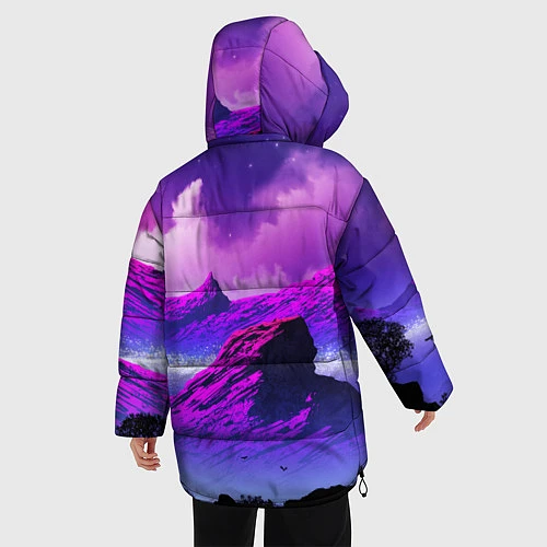Женская зимняя куртка No Man's Sky: Neon Mountains / 3D-Черный – фото 4