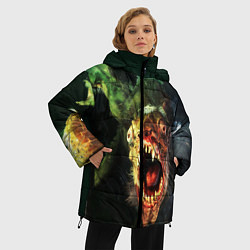 Куртка зимняя женская Metro exodus - рыба мутант, цвет: 3D-черный — фото 2