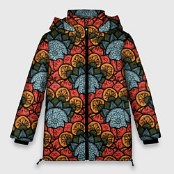 Куртка зимняя женская Узоры Бохо, цвет: 3D-черный