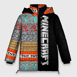 Куртка зимняя женская Minecraft Blocks, цвет: 3D-черный