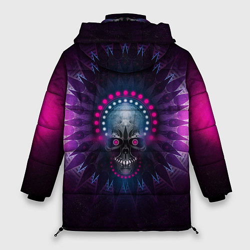 Женская зимняя куртка Slipknot: Neon Skull / 3D-Красный – фото 2