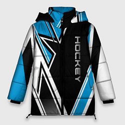 Куртка зимняя женская Hockey black blue white, цвет: 3D-светло-серый